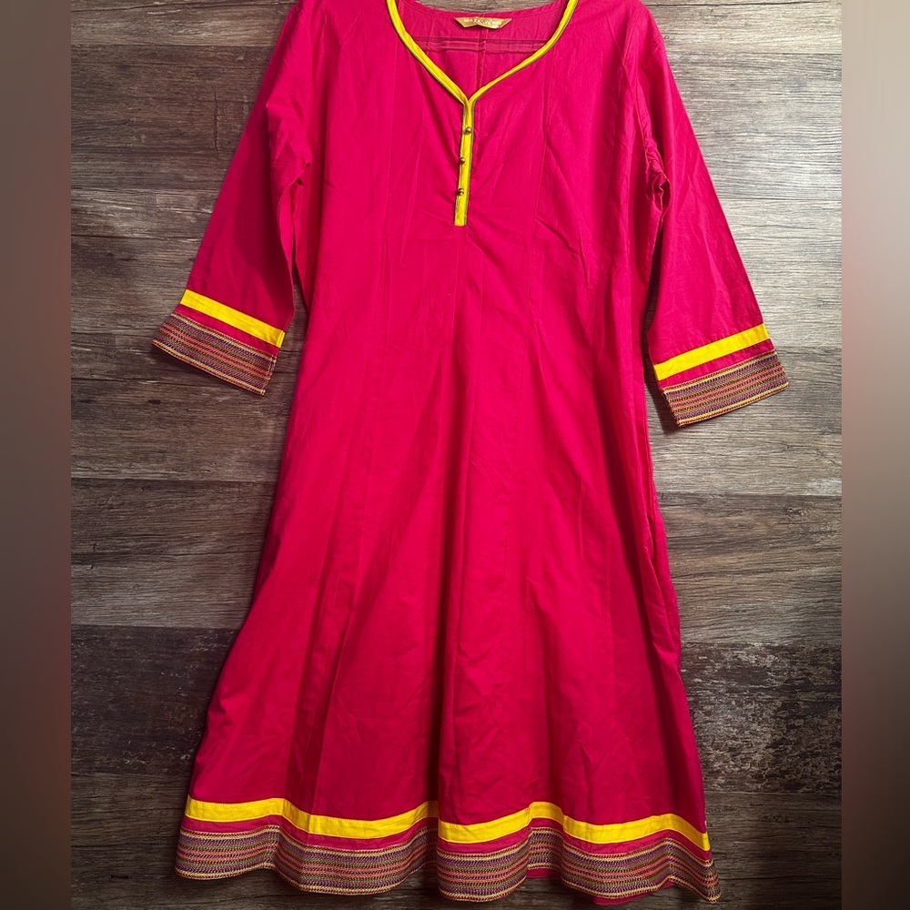 Kanva Elegant Fuschia Pink Women's Dress Made in India